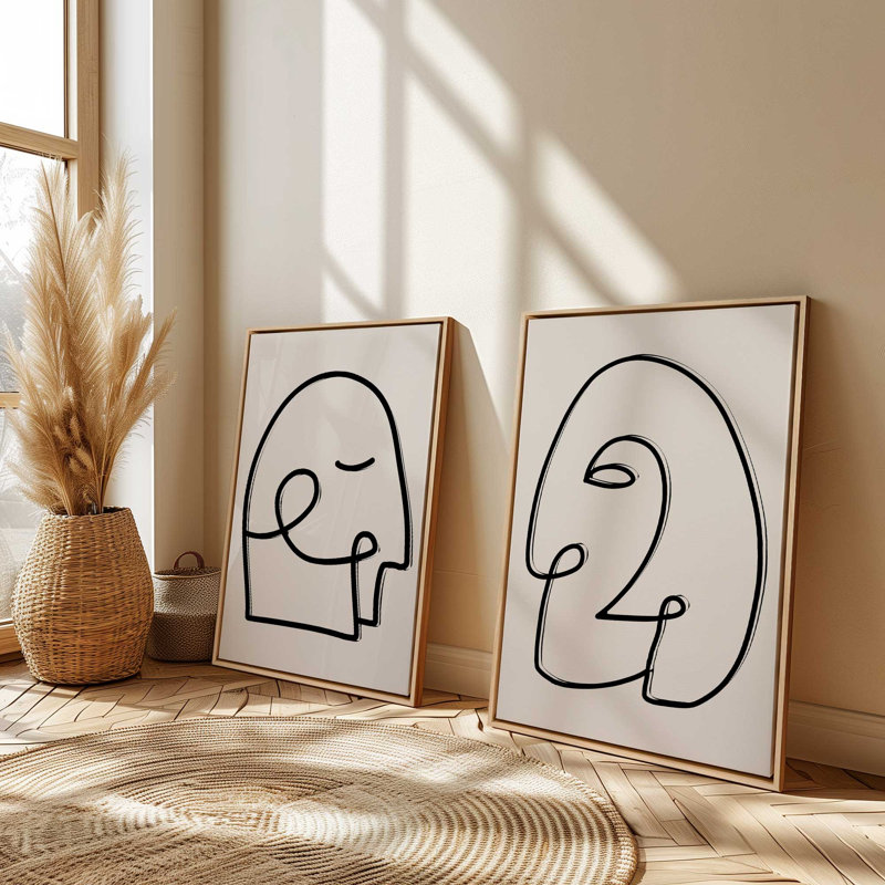 «Mindful Gaze», 2 pièces sur toile, Érable américain encadré, H 18,75 po x l 12,75 po x P 1,75 po