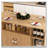 Folding Table With Storage Shelves And Wheels, 47 Inch Foldable Dining Table For Small Spaces, Compact Desk For Kitchen