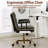 Green Faux Leather Executive Office Chair, Gold Metal Base, Adjustable Height Swivel Desk Chair with Padded Armrests & Wheels, 330 LBS Capacity-99451809