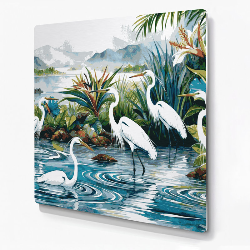 Héritage hawaïen, art mural en métal bleu, H 8 po x l 8 po
