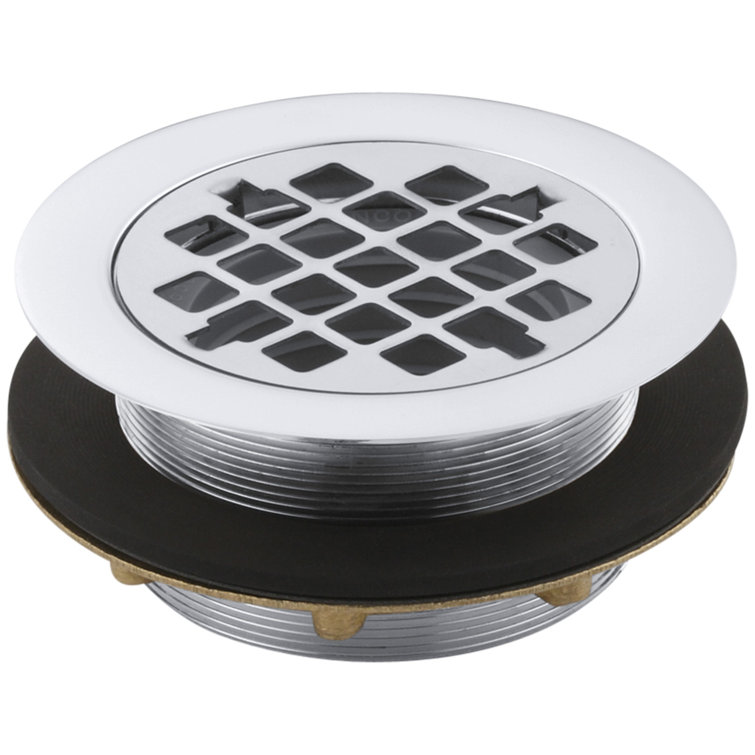 Kohler Round Shower Drain for Use with 2" Metal or Plastic Pipe, Gasket Included