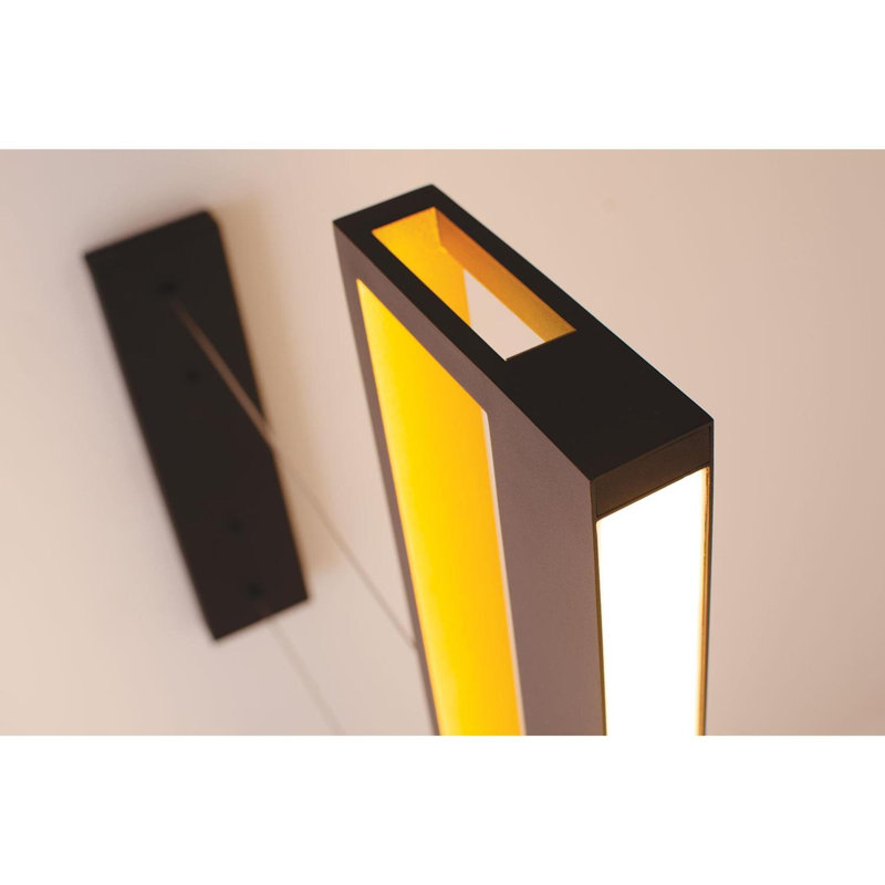 Luminaire suspendu carré / rectangulaire à 1 lumière Leopoldo, Noir