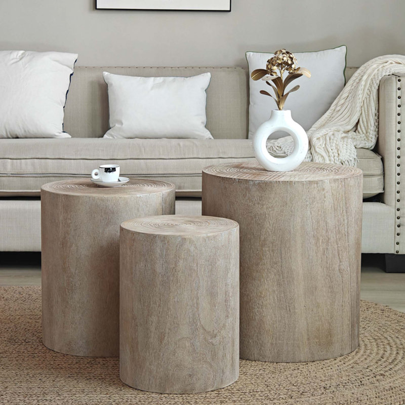 Ensemble de 3 tables basses, Naturel