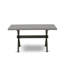 7 Piece Dining Room Table Set Consist of a Rectangle Kitchen Table with X-Legs and 6 Dark Gotham Linen Fabric Parson Dining Chairs, Wire brushed Black-959455788