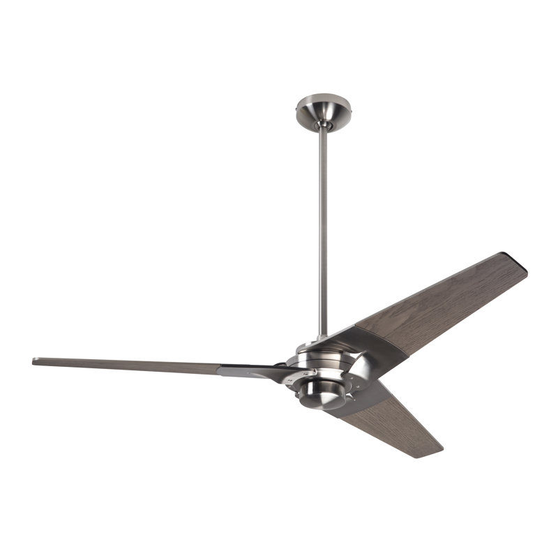 Torsion Downrod Ceiling Fan, Graywash, Bright Nickel, Fan Speed Control