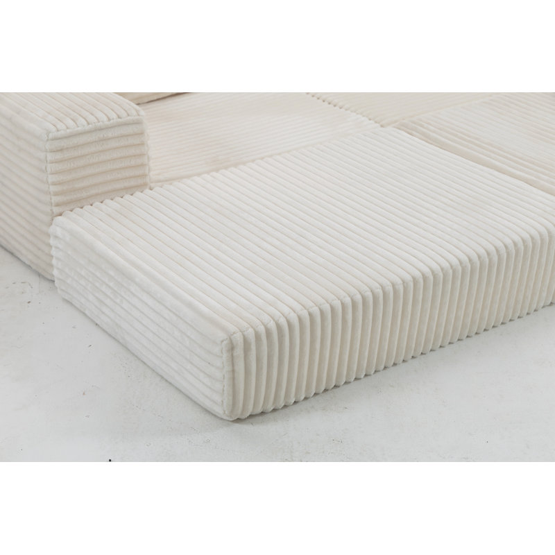 Upholstered Boneless Cloud Sofa, Beige 1
