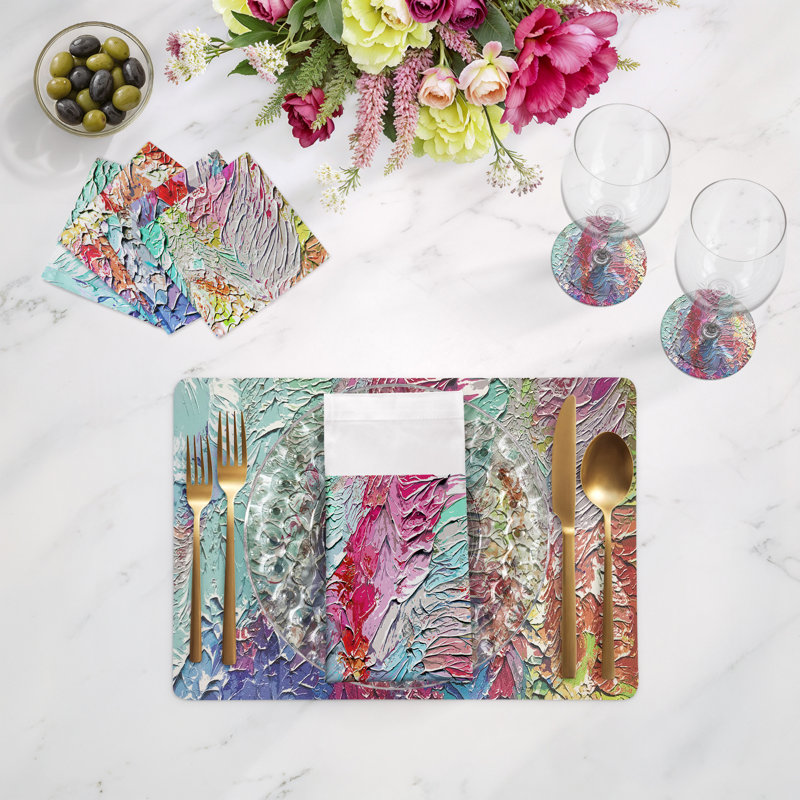 Sous-verres ronds en cuir Paint Brights