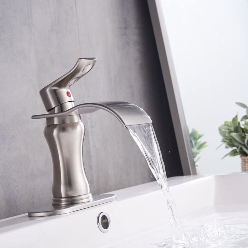 Robinet de salle de bain monotrou DFI, Nickel brossé, Oui