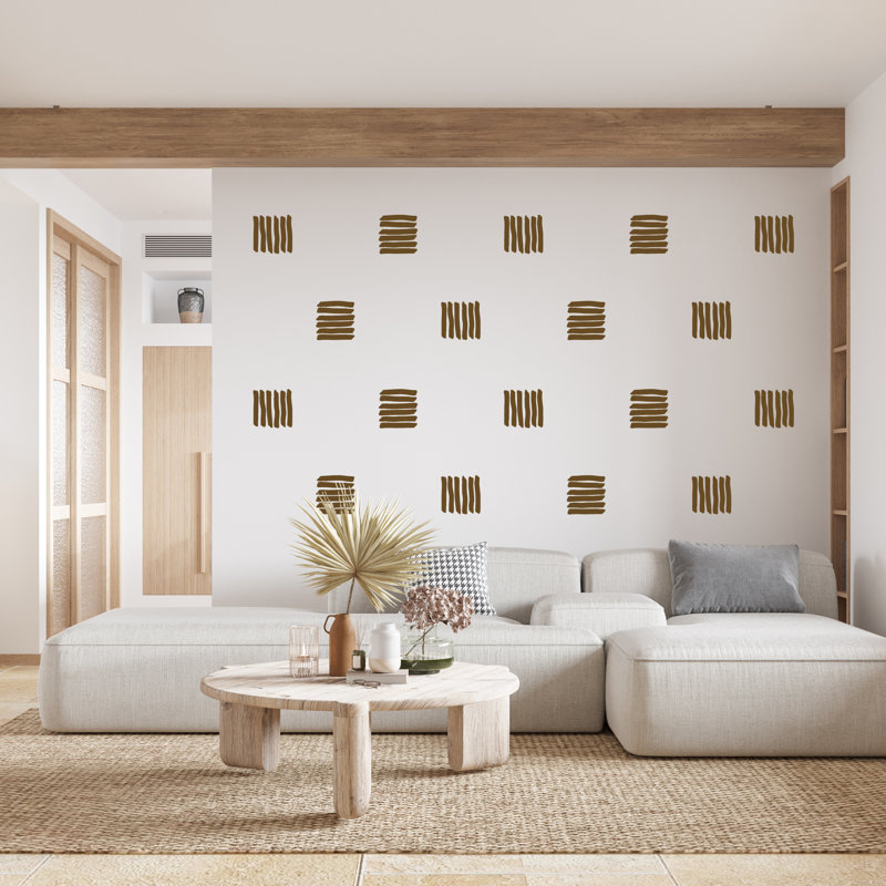 Adhésif décoratif coups de pinceau carrés, Brun