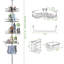 Serviteur de douche à 4 niveaux à poteau de tension en acier inoxydable argenté, organisateur d'angle à hauteur réglable pour baignoire et douche simple-2140251282-2122741024