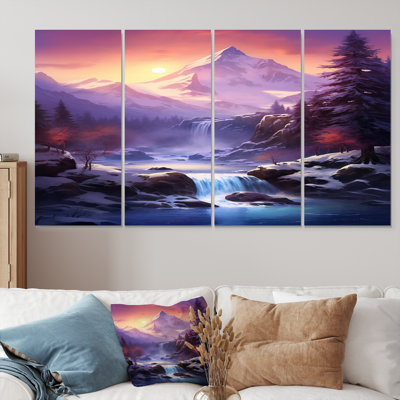 Clarklake - Winter Landscape Wall Art Decor Set 4 Piece