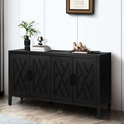 Buffet décoratif 4 portes avec tablette réglable et buffet en bois