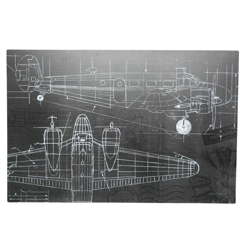 Art mural d'avion en métal 24,02 po