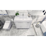 Charmante 41.9'' Single Bathroom Vanity with Acrylic Top