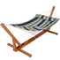 Hamac en corde avec support de hamac en bois réglable de 12 à 14 pieds et coussin amovible