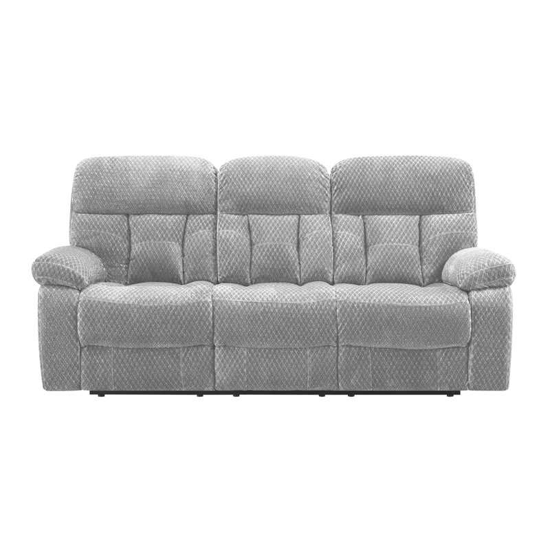 Canapé inclinable Carlett, 100% polyester gris, H 42 po x l 77,5 po x P 38 po, Manuel