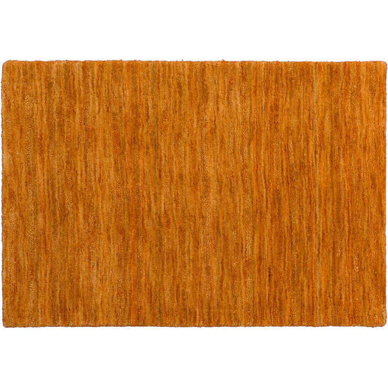 Tapis orange en laine touffeté à la main Toby, Rectangle 2 pi x 3 pi