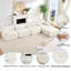 Canapé modulaire en velours en L Boneless de 134 po avec assemblage zéro-1520706846