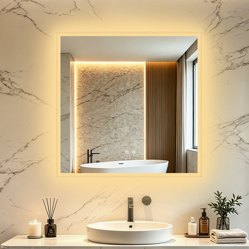 Backlit Led Wall Mirror, 80 cm H x 80 cm W