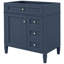 Meuble-lavabo moderne de 30 po avec 3 tiroirs, organisateur de porte d'armoire, tablette réglable, tiroir escamotable, rangement divers, pieds en bois massif et bleu, pieds romains, poignée texturée, glissières en métal lisse, design-1966667327