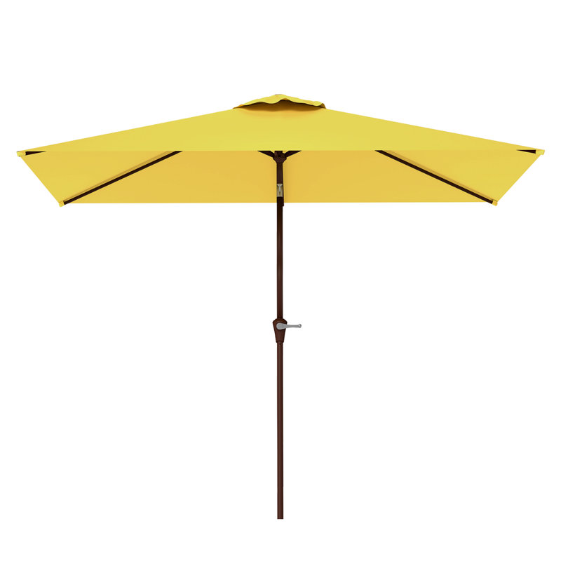  Parasol de marché rectangulaire 120 po x 78 po avec manivelle, Jaune