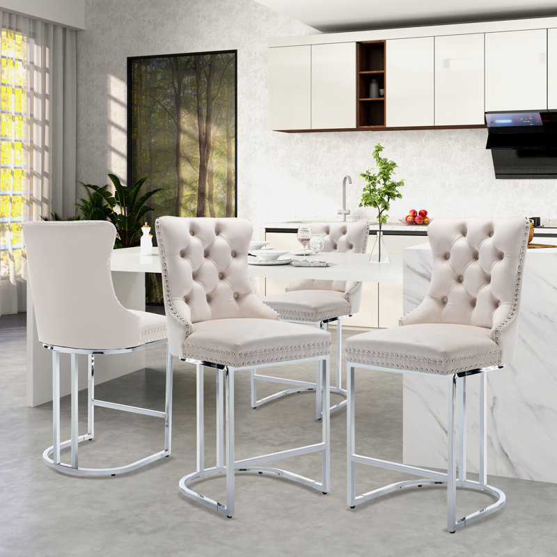 Tabouret de bar 26 po Katrisha, Beige, 4