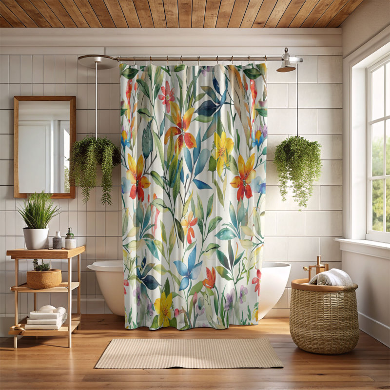 Spring Shades - Premium Shower Curtain, 74"H x 71"W