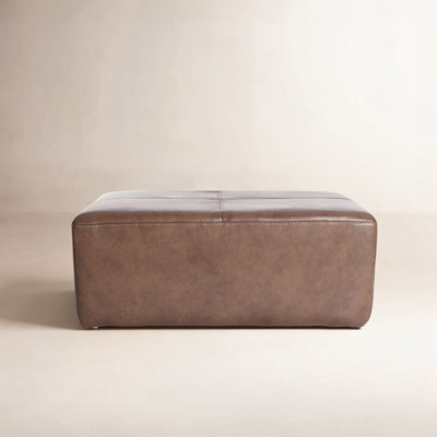  Hartwell 35" Square Genuine Leather Ottoman