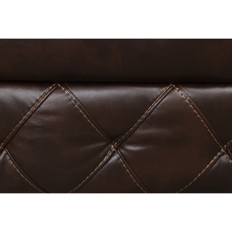 Ensemble de salon inclinable en cuir Ryotaro, 3 pièces: 1 canapé, 1 causeuse, 1 fauteuil