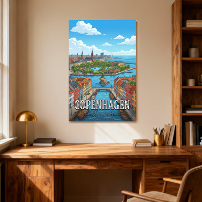 Paysages pittoresques et urbains Copenhague avec ses canaux et ses bâtiments colorés
