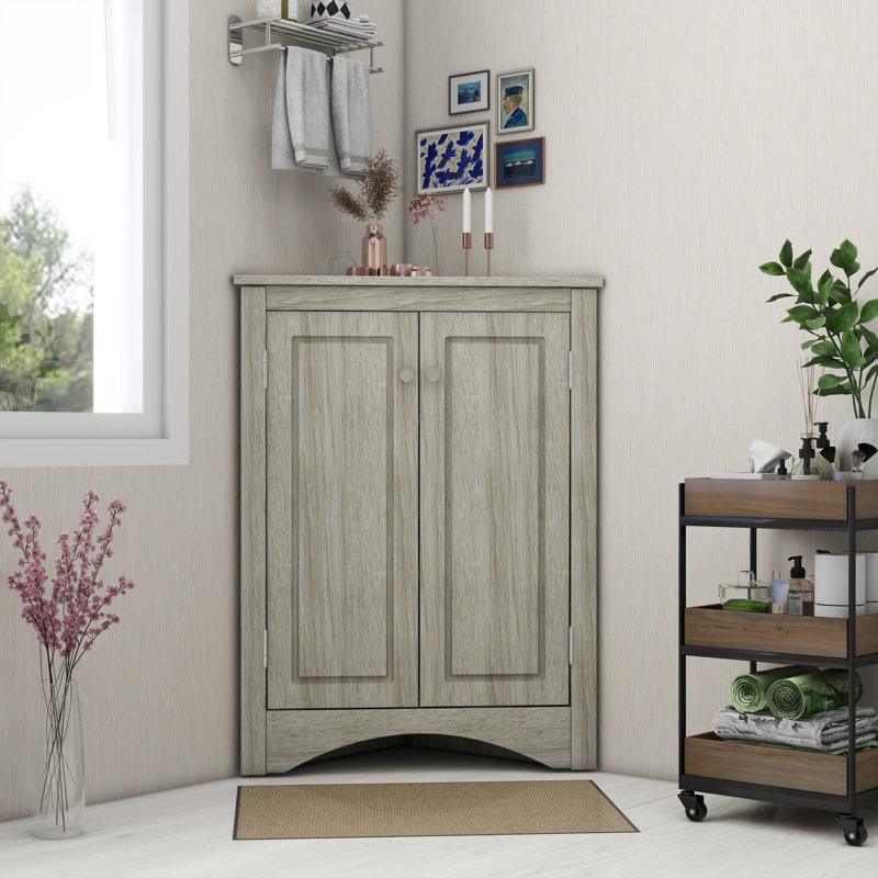 Wingman Freestanding Bathroom Cabinet, Oak