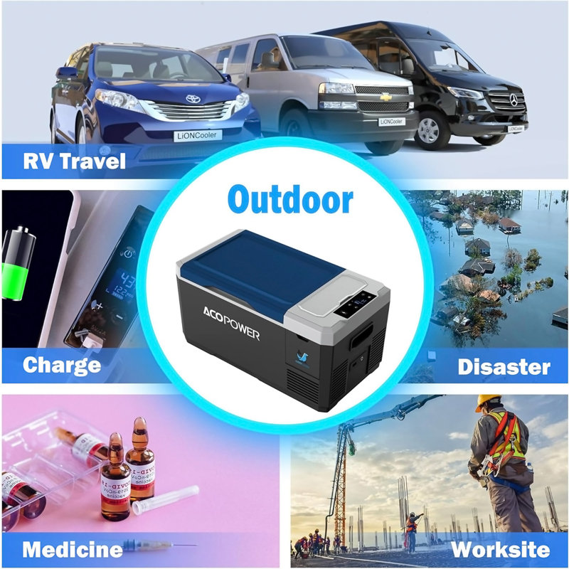 Portable Refrigerator, Car Freezer With App Control,12V,45W Low Noice Cooler For Rv, Boat