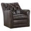 Emery Leather Swivel Tufted Club Chair-53079334