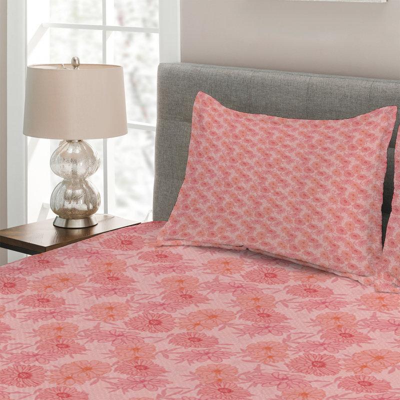 Farmhouse / Country Polyester Floral Coverlet
