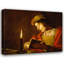 «A Young Man Reading by Candlelight» par Mathias Stom - Art mural sur toile tendue avec châssis-955596009