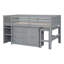 Lit mezzanine bas avec bureau coulissant, tiroirs, armoire et tablettes-1050621018