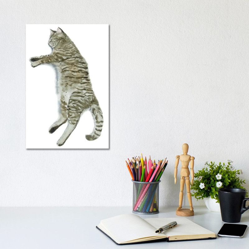 Sleeping Tabby Cat II by Alexey Dmitrievich Shmyrov - Wrapped Canvas Print, 20.32 cm H x 30.48 cm W