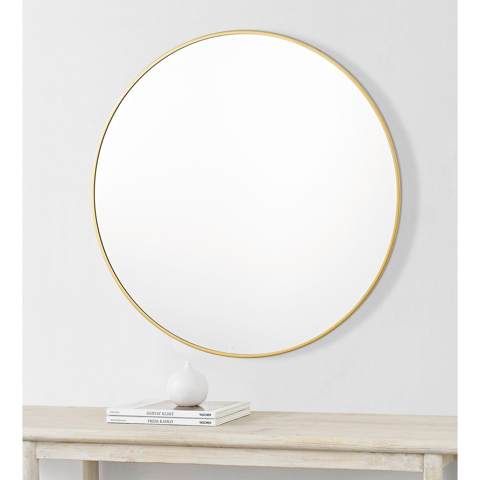 Sabine Metal Round Wall Mirror, Brass, 60" x 60"