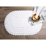Lisk Oval 100% Cotton Solid Bath Rug