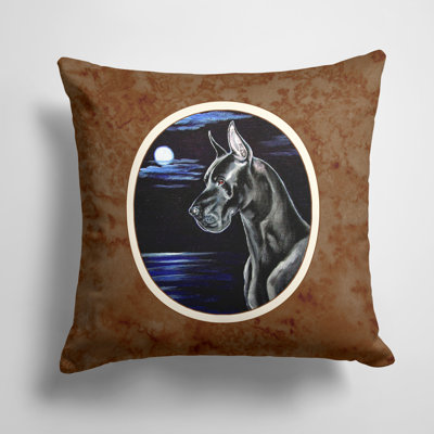  Coussin décoratif noir 14 "Great Dane in the Moonlight