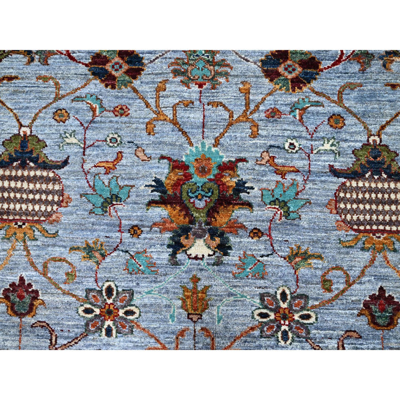 Tapis gris en laine noué à la main 9 pi 2 po x 12 pi 4 po C0C7EED4C9004727A2E5F044E9BBD3A1