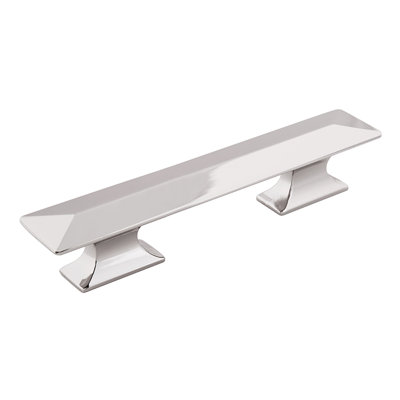 Bungalow Collection Rectangular Pull - 3" & 3-3/4" Center to Center Cabinet Pull Polished Nickel - Transitional, Coastal Hardware for Drawers & Cabinets