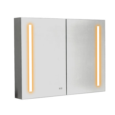 Led Bathroom Medicine Cabinet 30 X 40 Inch, Mirror, Fog, Dimmable, 3 Color Temperatures, Built-In Magnifying Adjustable Glass Shelf Inch Lighted For Bathroom, Options, Shelf,