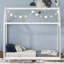 Twin Size Simple Wooden House Shaped Bed Frame For Kids, White