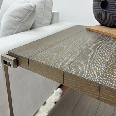 Metal Frame End Table With Shelf