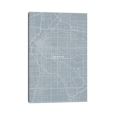 Denver City Map - Wrapped Canvas Print