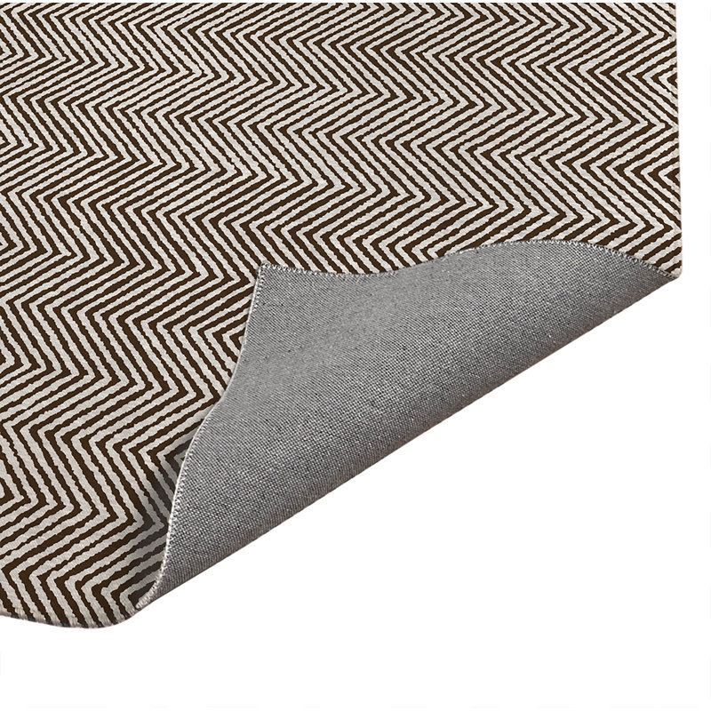 Tapis de cuisine à profil bas Chevron Groove, Brun moka, Rectangle 5 pi x 7 pi