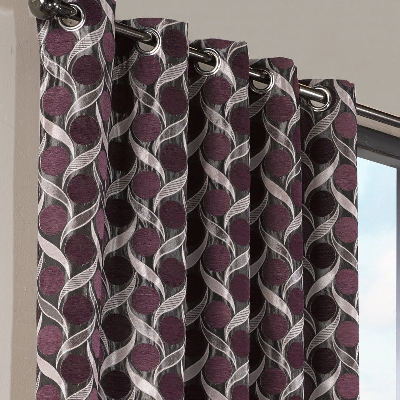 Banta Room Darkening Curtain, Aubergine, 229 W x 229 D cm
