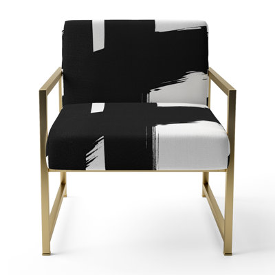 Chaise avec accoudoirs en velours Uhler
