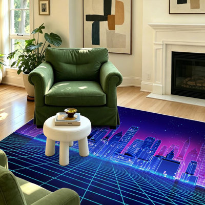 Tapis d'intérieur rétro clair et lavable à la machine